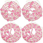 Bucherry 4 Pcs Christmas Wood Bead Garland 28.8 Feet, Pink, Natural by Bucherry