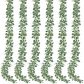 Sggvecsy 6 Pack Artificial Eucalyptus Garland Eucalyptus Leaves Vines Greenery Garland Faux Silver Dollar Eucalyptus Leaves for Table Party Wedding Indoor Outdoor Home Mantle Wall Decor by Sggvecsy
