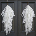 2 Pcs 28'' White Christmas Pine Door Swag, Snowy Norfolk Teardrop Swag by PurpleStar