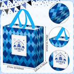 Wesnoy 48 Pcs Father's Day Tote Gift Bags Bulk with Handles Plaid Non Woven Dad Candy Bags Reusable for Gift Wrapping Happy Men Father's Day Goody Shopping Party Favor, 11.4 x 10.6 x 4.7 Inch - Image 2