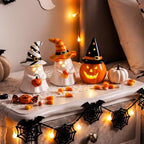 Patelai 3 Pcs Light up Ceramic Ghost Pumpkin Figurines Halloween Decoration - Image 5