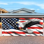 6 * 13FT Eagle flag 4 of July Garage Door Cover Decorations Independence Day Garage Door Banner for Outdoor Indoor Patriot Party Photography Backdrop - Image 2