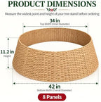 Christmas Tree Collar, 42-inch Tree Skirt Collar Paper Rope Christmas Decor - Image 3