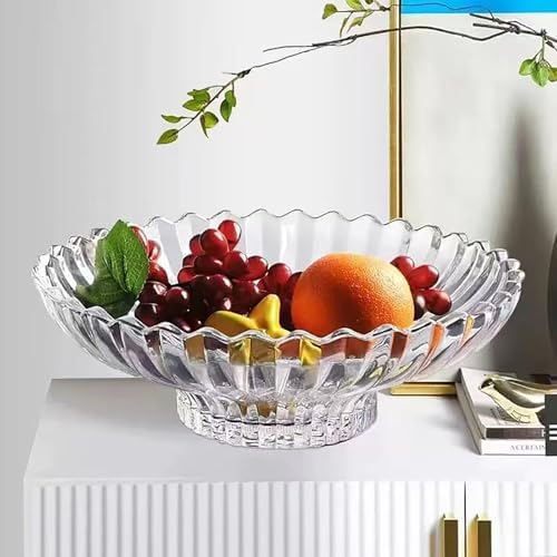 Extra Large Glass Fruit Bowl or Decorative Bowl, Center Bowl，Used for Kitchen Counter or Living Room Central Table Decoration (White) - Image 6