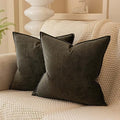 JUSPURBET 28x28 Velvet Throw Pillow Covers Set of 2 for Couch Bed Sofa,Ash by JUSPURBETHOME