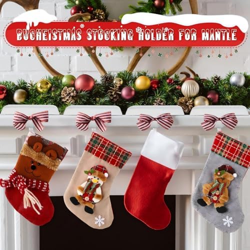 Huwena Metal Christmas Stocking Holders Shiny, Stylish, White, 12 Pcs - Image 5