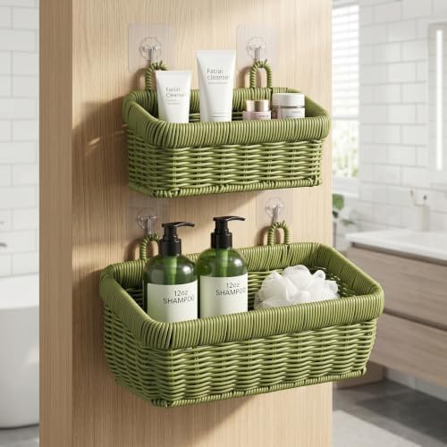 Wall Baskets, Hanging Wicker Style Basket, Over Door Organizer - Image 4
