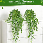 8Pcs Fake Hanging Plants, 32" Artificial Plants Eucalyptus Greenery Vines - Image 2