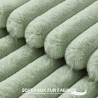 Pallene Faux Fur Decorative Throw Pillow Covers 18x18 Set of 2, Sage Green - Image 2
