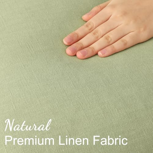 decorUhome Fall Sage Green Linen Throw Pillow Covers 22x22 Set of 2 - Image 3