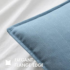 MIULEE Pack of 2 Light Blue Euro Shams Chenille Pillow Covers 24x24 Inch - Image 2