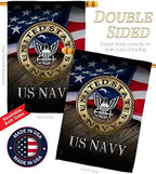 HS137035-BO-02 US Navy Americana Military Decorative Vertical House Flag Set, 28"x 40" w/Flagpole, Multi-Color - Image 3