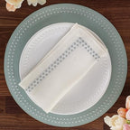 Bodrum Pearls Round Embroidered Placemats Set of 4 – 15" Elegant Table Mats for Dining, Weddings & Special Occasions, Decorative, Wipe-Clean Vinyl Placemats, Celadon/White - Image 5