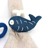 Global Crafts - Handmade Felt Napkin Rings - 4-Pack Nautical Shark, Whale & Seahorse - Image 6