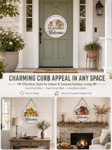 Interchangeable Welcome Sign for Front Door Decor with 16 Seasonal Pieces - Image 5