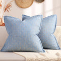 ZWJD Pillow Covers 26x26 Set of 2 Soft Polyester Textured Pillow Covers with Stylish Flange Edge Cozy Farmhouse Throw Pillows for Couch Bed Sofa Living Room by ZWJD