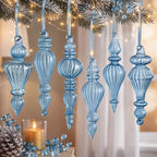 Sotiff 6Pcs Mercury Glass Christmas Ornaments Set Vintage Finial Decoration by Sotiff