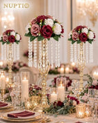 NUPTIO Artificial Flower Centrepieces for Tables: Fake Rose Balls, 10 Pcs - Image 2