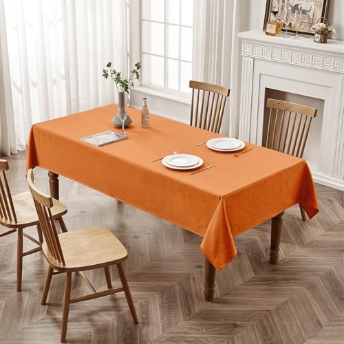 BALCONY & FALCON Rectangle Table Cloth Waterproof Pumpkin 57"x118" - Image 4