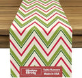Holiday Table Runners | Chevron Design | Seasonal Table Decorations | Kitchen Dining Table Runner | Made in The USA | Stain Resistant | 14" x 72" Long by FabricTextileProductsInc