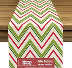 Holiday Table Runners | Chevron Design | Seasonal Table Decorations | Kitchen Dining Table Runner | Made in The USA | Stain Resistant | 14" x 72" Long by FabricTextileProductsInc