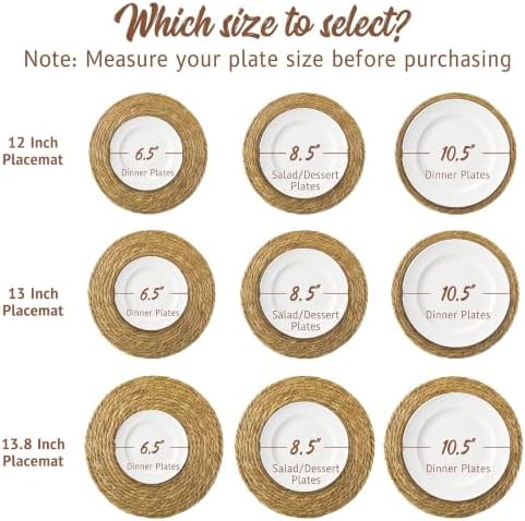 Colingmill 60 Sets 13.8 Inch Round Woven Placemats Bulk Farmhouse Boho - Image 3