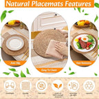 Boho Table Runner and Placemats Set, 4 Sets, Brown, 12x72 - Image 5