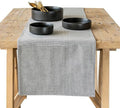 Over&Back 18x108 Woven Chambray Cotton Table Runner - Washable Table Runners for a Custom Home Decor Tablescape - Coffee Table, Dinner Table, Living Room - Grey by overback
