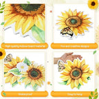 RattanView 12 Pcs Large Outdoor Sunflower Party Decor Hanging Summer Decorations Tree Ornaments Plastic Flower Tags with String Outdoor Lawn Yard for Sunflower Baby Shower Garden Decor - Image 3