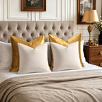 MIULEE Decorative Cream White Velvet Euro Sham Throw Pillow Covers 26x26 in - Image 5