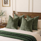 a moment Throw Pillow Covers 22X22 Inch 4 Packs,Soft Velvet Decorative Pillow Cases with 3D Ice Flower,Texture Modern Accent Cushion Covers for Sofa Couch Home Decor Moss Green - Image 6