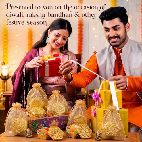 Yexiya 60 Pack Golden Indian Return Gift Boxes for Diwali Pooja, Classic - Image 7