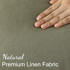 decorUhome Linen Fringe Olive Green Throw Pillow Covers 22x22 Set of 2 - Image 3