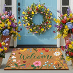 Tingjoo 2 Pcs Summer Floral Door Mat and Wreaths for Front Door - Image 6