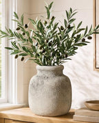 Rustic Ceramic Vase for Home Decor, 6.4 Inch Small Farmhouse Flower Vase by YVTVY