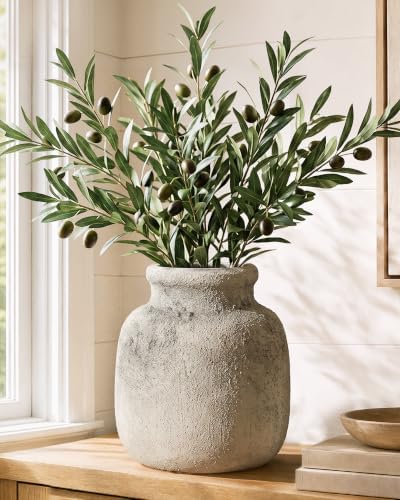Rustic Ceramic Vase for Home Decor, 6.4 Inch Small Farmhouse Flower Vase by YVTVY