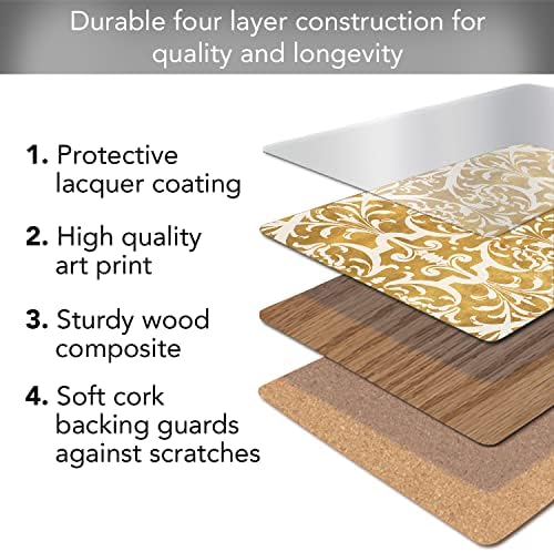 Gilded Boxed Set of 4 Premium Hardboard Placemats - Image 3