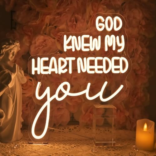 Horseneon God Knew My Heart Needed You Neon Sign Romantic Love Neon Light by Horseneon