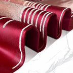 Luxury Red Table Runner 13 x 98 Inches Long, Modern Gold Abstract Geometric - Image 3