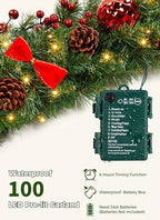 Christmas Garland with Lights, 9Ft Prelit Garland, 8 Light Modes & Timer - Image 3