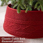 Foilswirl Knit Christmas Tree Collar Wine Red Diamond Knitted Skirt 23-30in - Image 4