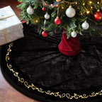 HyDren 72 inch Velvet Christmas Black Tree Skirt (Classical Style) - Image 6