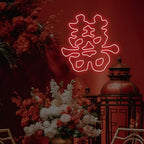 Double Happiness Neon Sign for Chinese Wedding Backdrop Romantic Wall Decor - Image 2