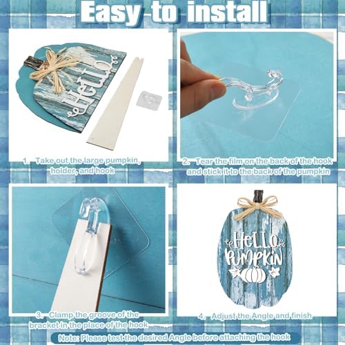 GlikCeil 5 Pcs Fall Pumpkin Signs Blue Pumpkin Outdoor Thanksgiving Decor - Image 3