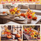 Suncalla 4 Pack Fall Centerpieces for Table Artificial Fall Flowers - Image 6