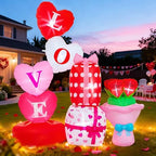 Valentine Inflatables Outdoor Decorations 6 FT Valentine's Day Inflatable Love Gift Box Bouquet Blow Up Decor with LED Lights for Yard,Lawn,Garden Romantic Gifts by Stegosaurus
