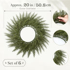 Christmas Placemat Set of 6 Artificial Cypress Leaf Wreath Charger - Image 5