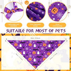 Abbylike 50 Pcs Halloween Dog Bandanas Bulk, Pumpkin Ghost Bat Skull - Image 3