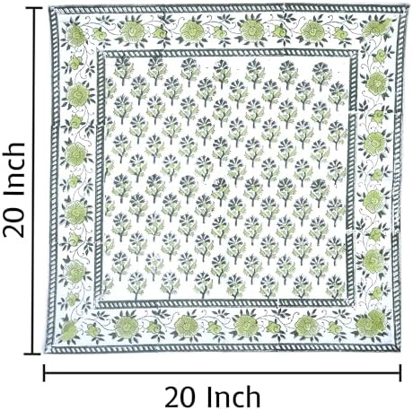 Hand Block Print Cloth Napkins Dining Table Napkin Set of 6 – 20 x 20 Inch for Farmhouse Decor Thanksgiving, Christmas, Easter, Party, Wedding, Printed Washable Reusable Cotton Dinner Napkins - Image 2
