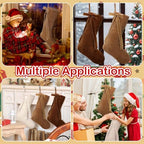 Leumoi 18 Inch Velvet Christmas Stockings Set of 6 Rustic Farmhouse Mantels - Image 4